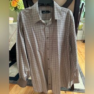 Bugatchi Brown Casual Button Down Shirt Lightweight,New!